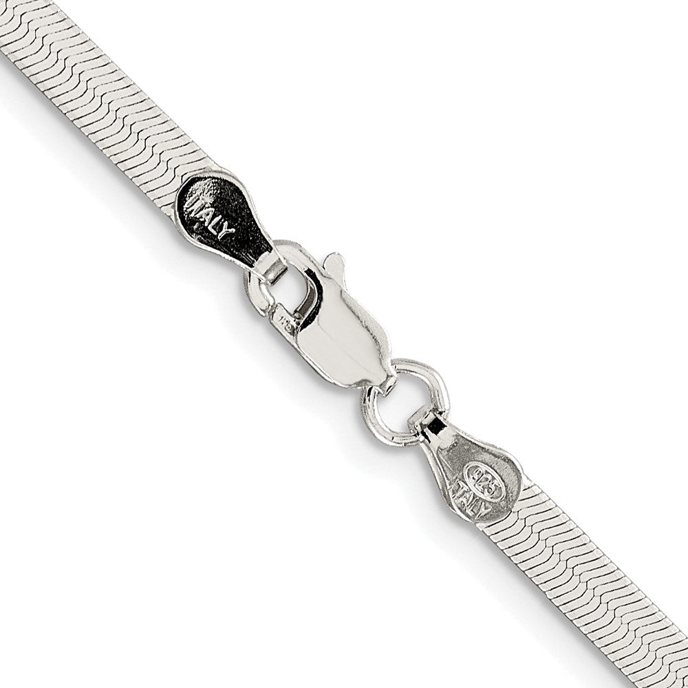 Buy Stylish Rhodium-Plated Sterling Silver 3.5mm Herringbone Chain - Luxury Value