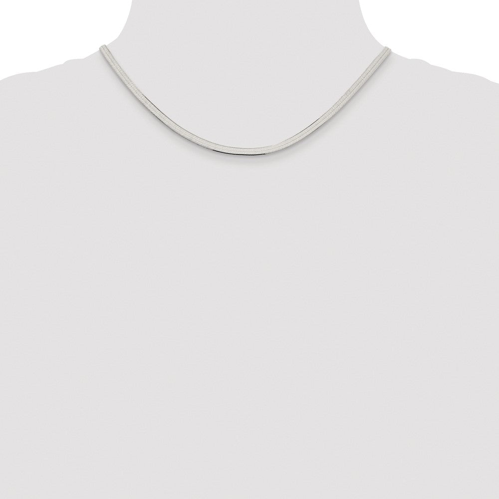 Buy Stylish Rhodium-Plated Sterling Silver 3.5mm Herringbone Chain - Luxury Value