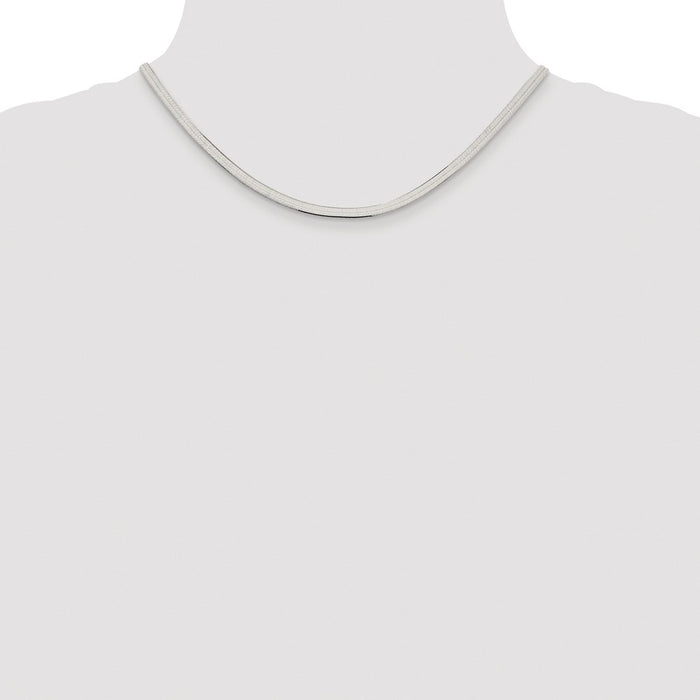 Buy Stylish Rhodium-Plated Sterling Silver 3.5mm Herringbone Chain - Luxury Value-4