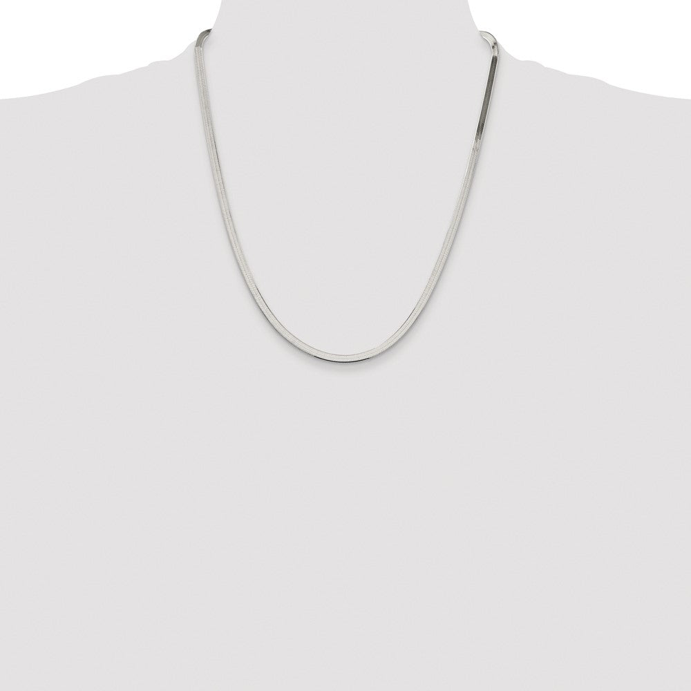 Buy Stylish Rhodium-Plated Sterling Silver 3.5mm Magic Herringbone Chain