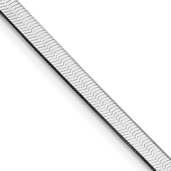 Rhodium-Plated Sterling Silver 3.5mm Herringbone Chain