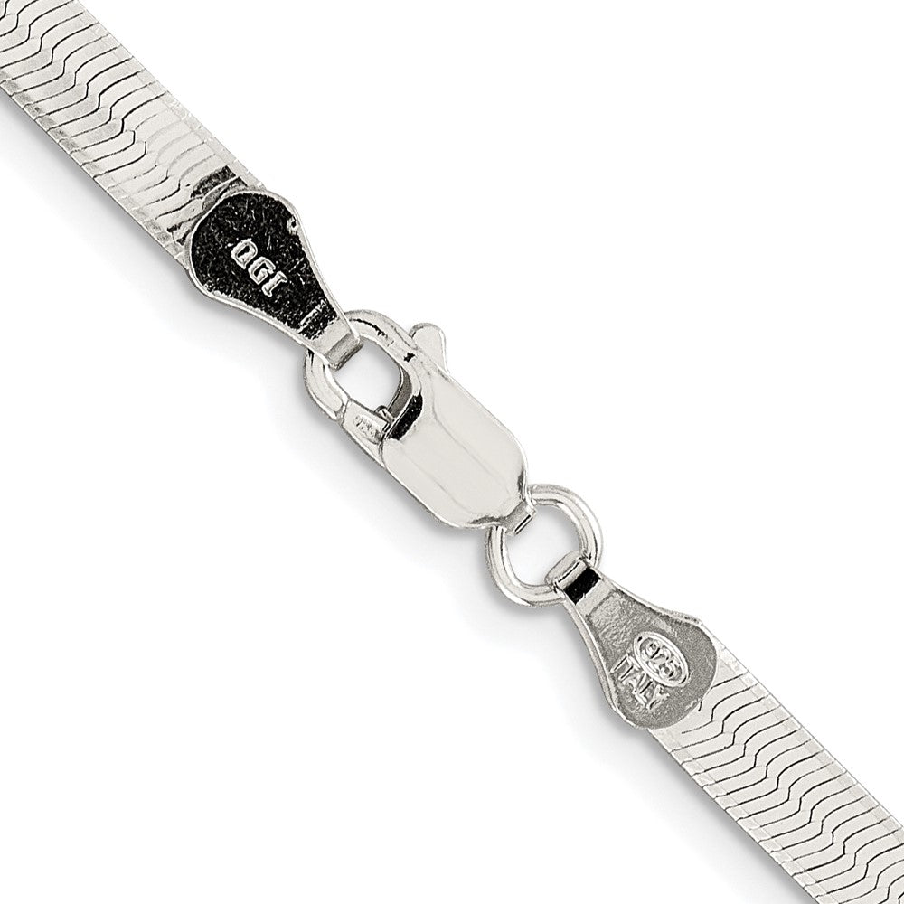 Exclusive 4.5mm Rhodium-Plated Sterling Silver Herringbone Chain - Stylish Value!
