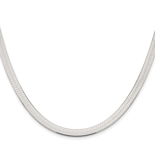 Buy Stylish Rhodium-Plated Sterling Silver 5.25mm Herringbone Chain