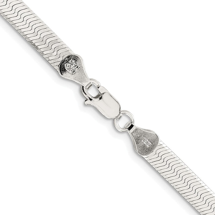 Buy Stylish Rhodium-Plated Sterling Silver 5.25mm Magic Herringbone Chain!-3