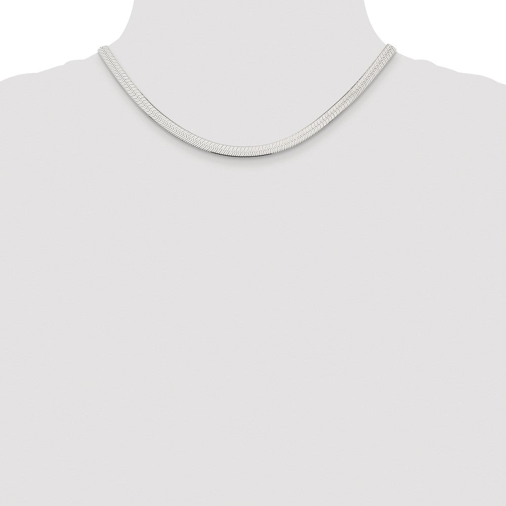 Buy Stylish Rhodium-Plated Sterling Silver 5.25mm Herringbone Chain