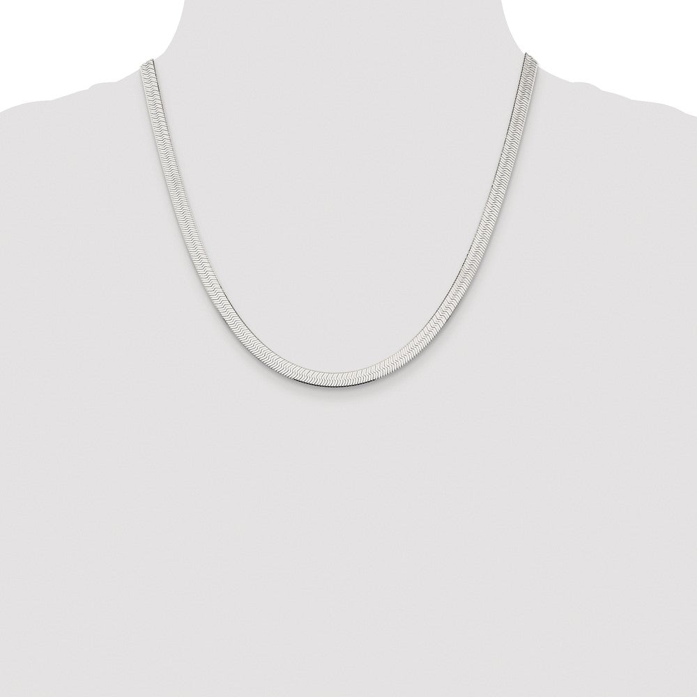 Buy Stylish Rhodium-Plated Sterling Silver 5.25mm Magic Herringbone Chain!