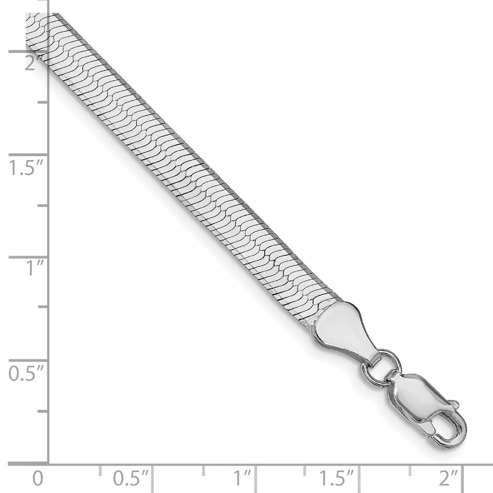 Buy Stylish Rhodium-Plated Sterling Silver 5.25mm Herringbone Chain - Luxury Value!