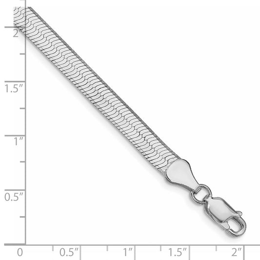 Buy Stylish Rhodium-Plated Sterling Silver 5.25mm Herringbone Chain - Luxury Value!