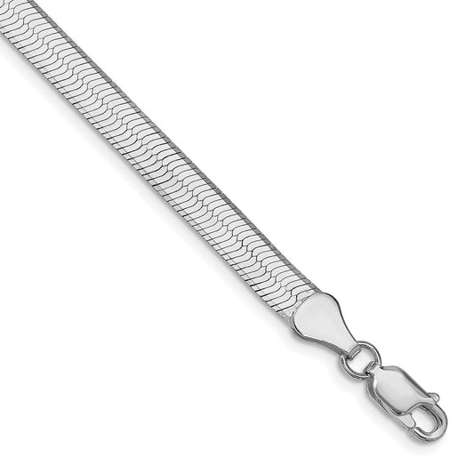 Buy Stylish Rhodium-Plated Sterling Silver 5.25mm Herringbone Chain - Luxury Value!