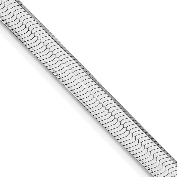 5.25mm Rhodium-Plated Sterling Silver Herringbone Chain