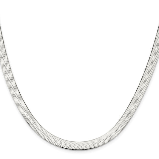 Designer Sterling Silver 7.3mm Enchanted Herringbone Necklace - Stylish Value!