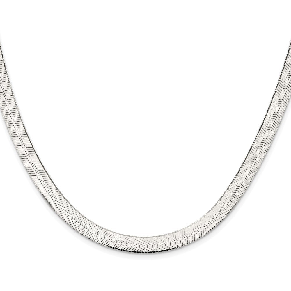 Buy Stylish Rhodium-Plated Sterling Silver 7.3mm Magic Herringbone Chain