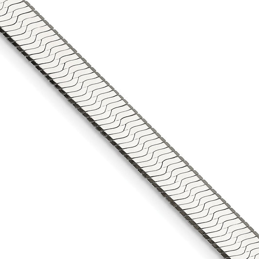 Designer Sterling Silver 7.3mm Enchanted Herringbone Necklace - Stylish Value!