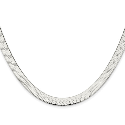Buy Exclusive 8mm Rhodium-Plated Sterling Silver Herringbone Chain - Luxury Value