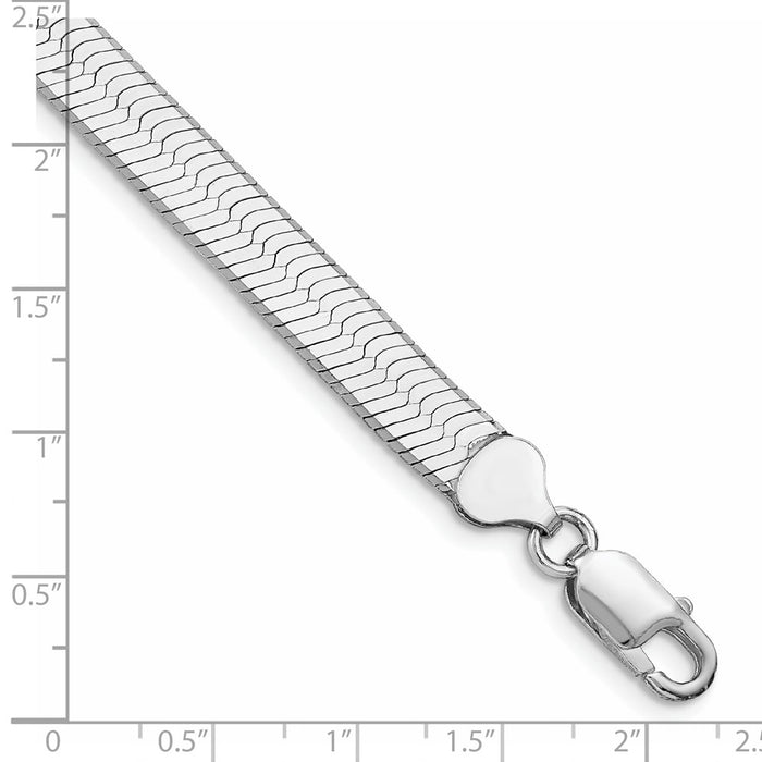 Buy Exclusive 8mm Rhodium-Plated Sterling Silver Herringbone Chain - Stylish Value!-3