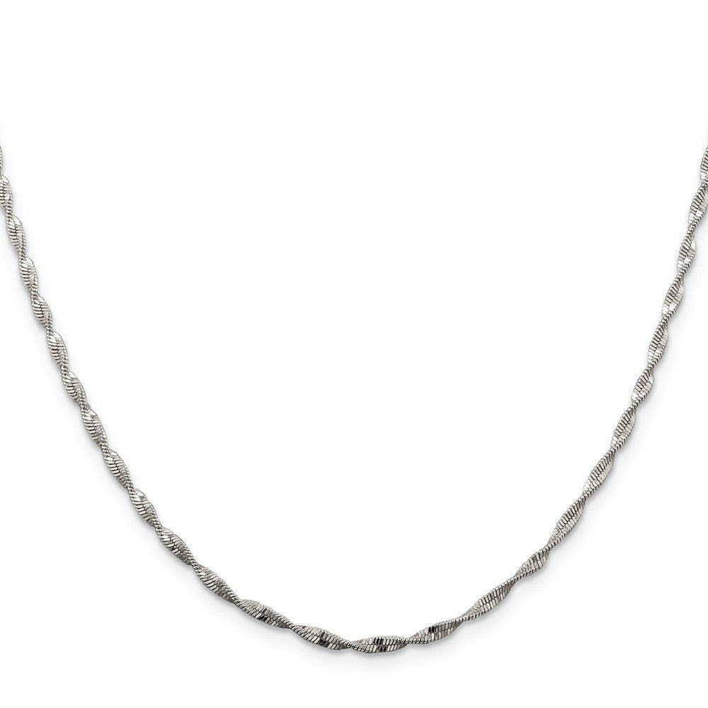 Buy Stylish 2mm Twisted Herringbone Chain in Sterling Silver - Affordable Luxury