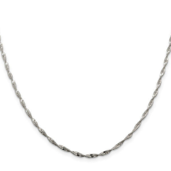 2mm Twisted Herringbone Chain in Sterling Silver