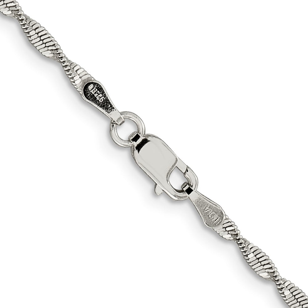 Buy Stylish 2mm Twisted Herringbone Chain in Sterling Silver - Affordable Luxury