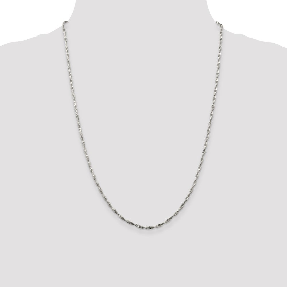 Buy Stylish 2mm Twisted Herringbone Chain in Sterling Silver - Affordable Luxury