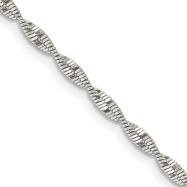 2mm Twisted Herringbone Chain in Sterling Silver