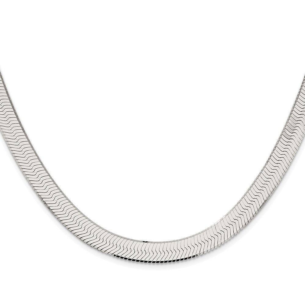 Buy Luxury Rhodium-Plated Sterling Silver 8.75mm Herringbone Chain - Stylish & Affordable!