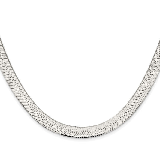 Buy Luxury Rhodium-Plated Sterling Silver 8.75mm Herringbone Chain - Stylish & Affordable!