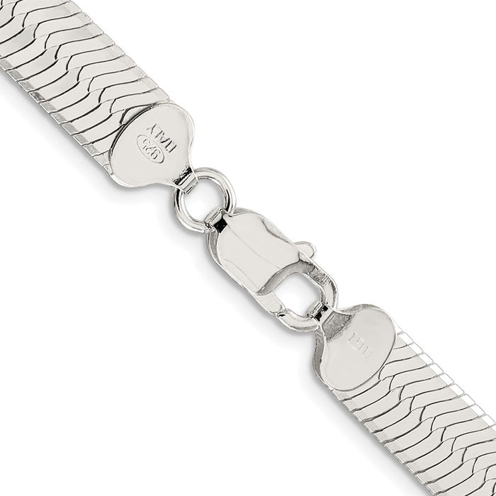 Buy Luxury Rhodium-Plated Sterling Silver 8.75mm Herringbone Chain - Stylish & Affordable!-3