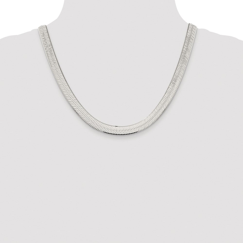 Buy Exclusive Rhodium-Plated Sterling Silver 8.75mm Herringbone Chain - Luxury!