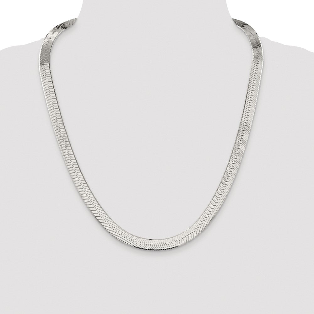 Buy Luxury Rhodium-Plated Sterling Silver 8.75mm Herringbone Chain - Stylish & Affordable!