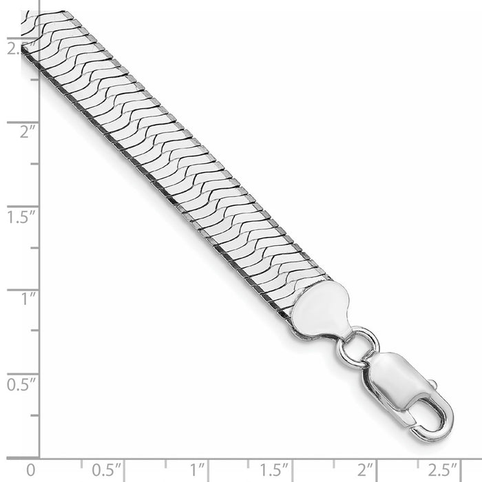 High-Quality Rhodium-Plated Sterling Silver 8.75mm Herringbone Chain - Stylish Value-3