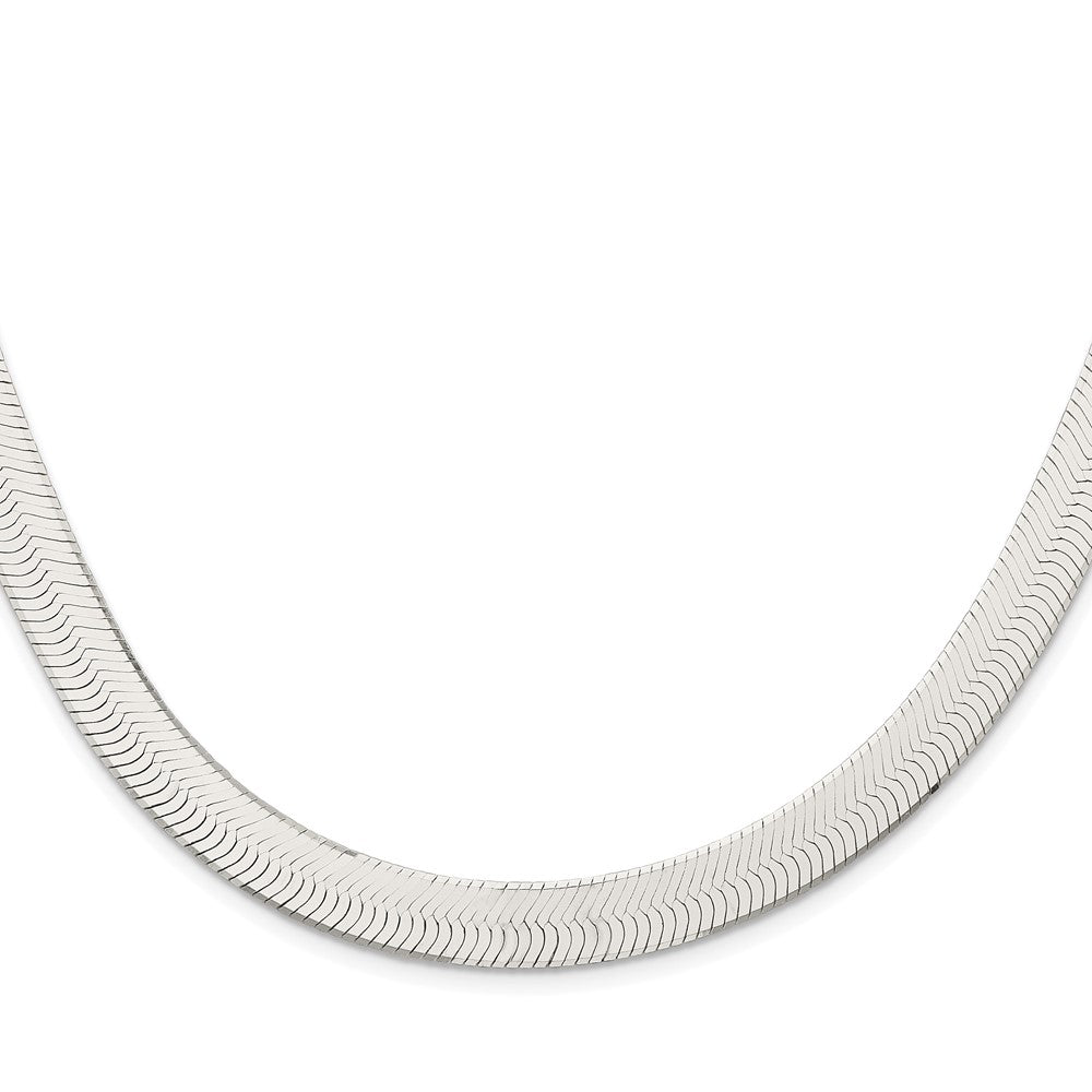 Buy Stylish 10.5mm Rhodium-Plated Sterling Silver Herringbone Chain