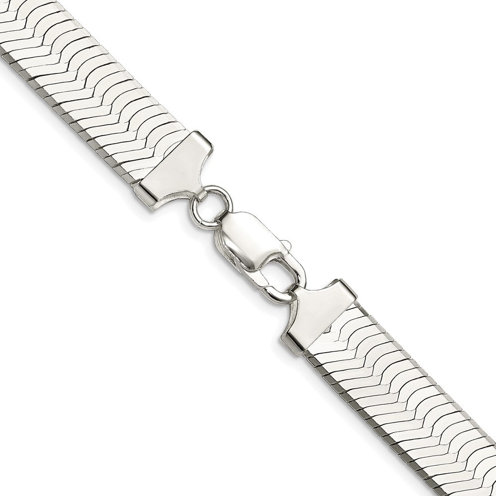 Buy Stylish Rhodium-Plated Sterling Silver 10.5mm Herringbone Chain - Luxury Value