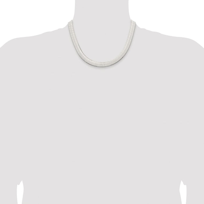 Buy Exclusive Rhodium-Plated Sterling Silver 10.5mm Herringbone Chain - Stylish Value-4