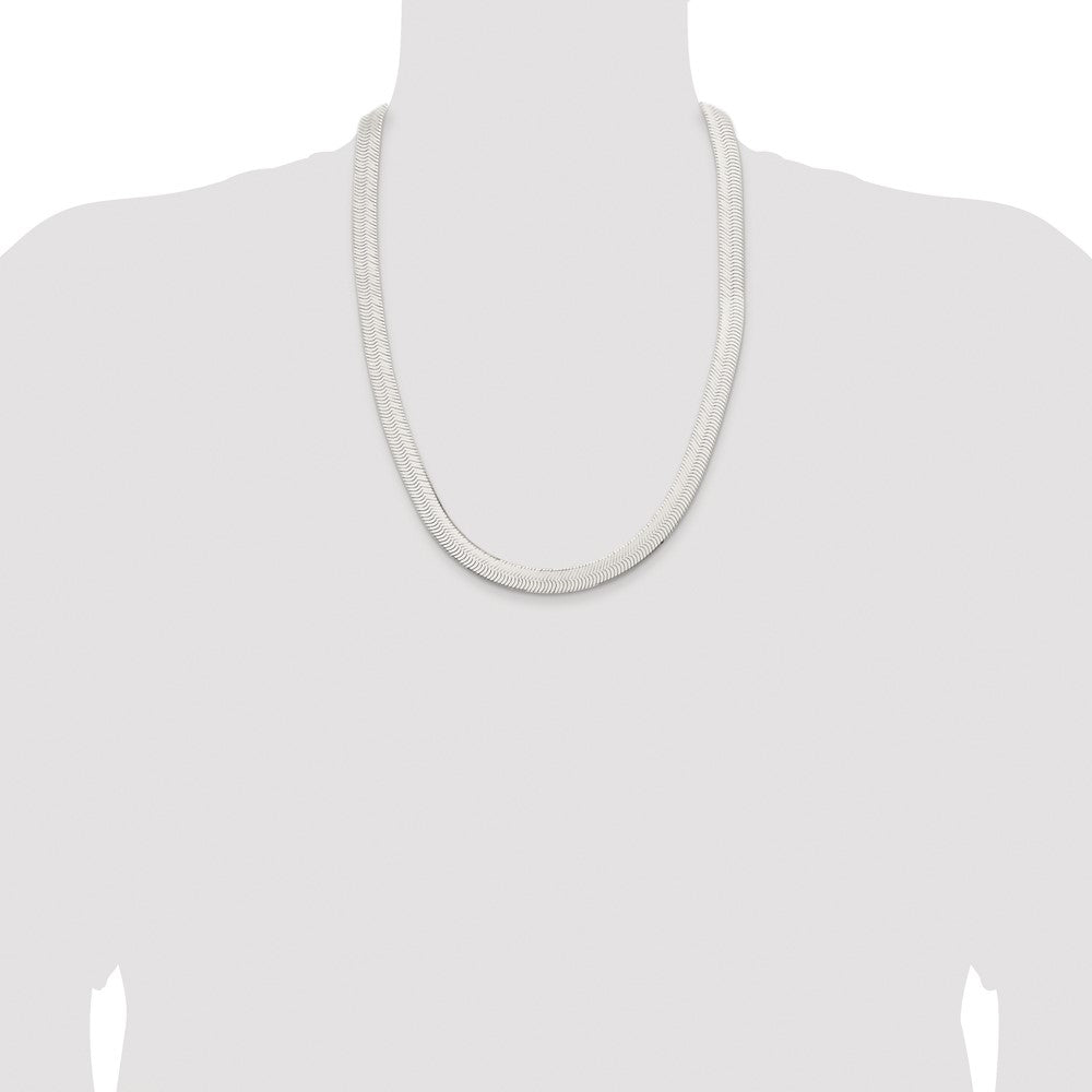 Buy Stylish Rhodium-Plated Sterling Silver 10.5mm Herringbone Chain - Luxury Value