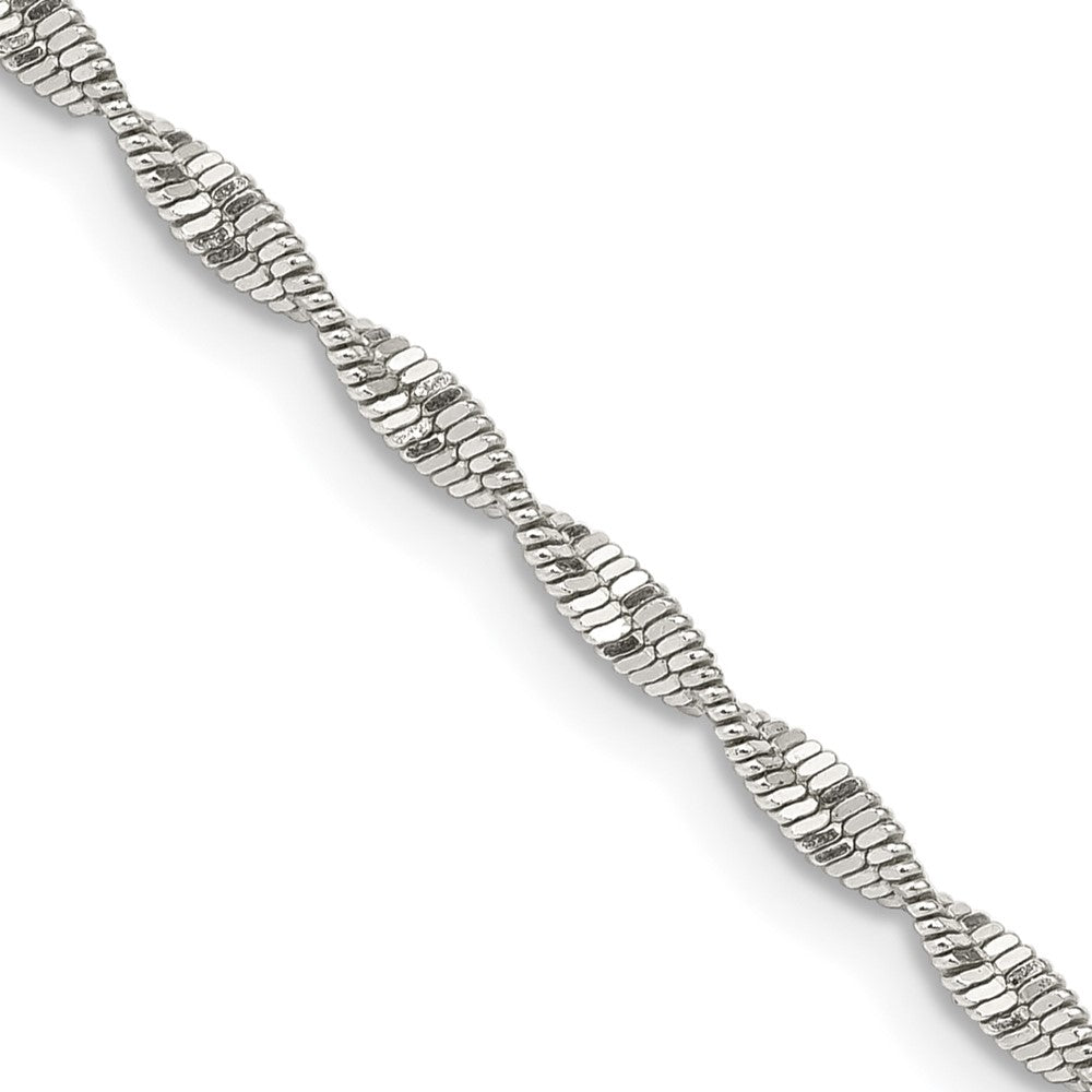 Buy Stylish 2mm Twisted Herringbone Chain in Sterling Silver - Affordable Luxury