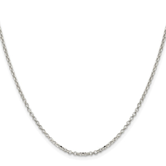 Buy Stylish Rhodium-Plated 2.2mm Diamond-Cut Cable Chain in Sterling Silver