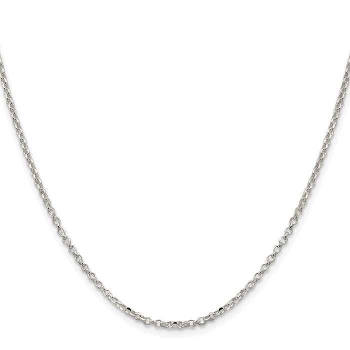 Buy Stylish Rhodium-Plated 2.2mm Diamond-Cut Cable Chain in Sterling Silver-2