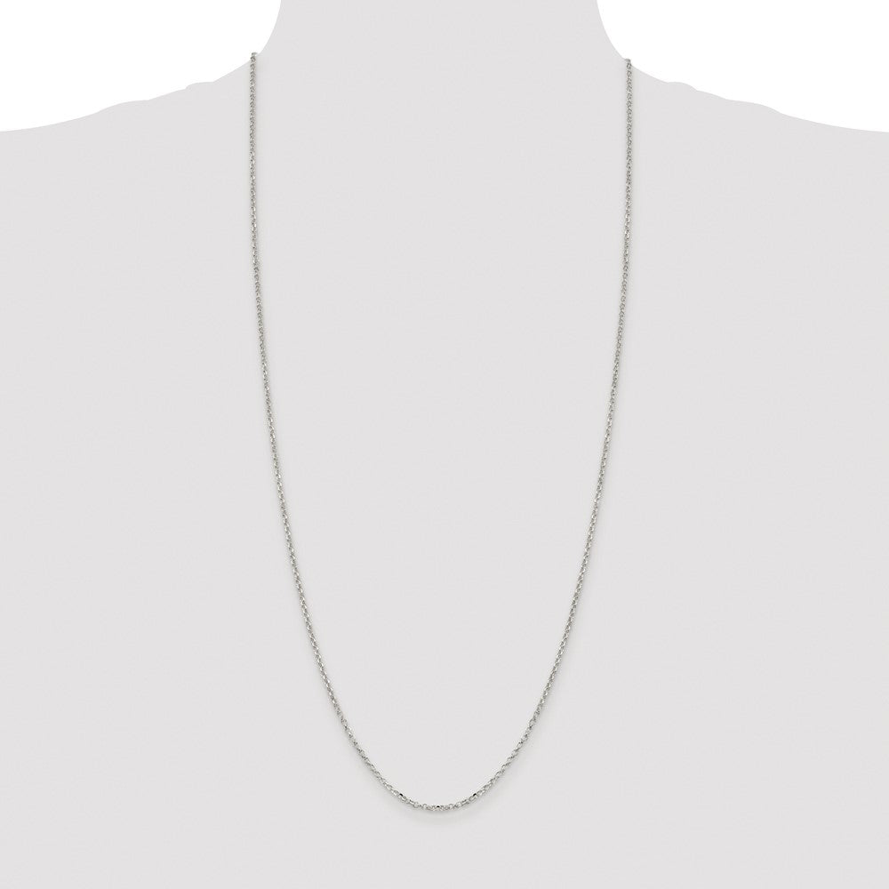 Buy Exclusive 2.2mm Rhodium-Plated Diamond-Cut Cable Chain in Sterling Silver
