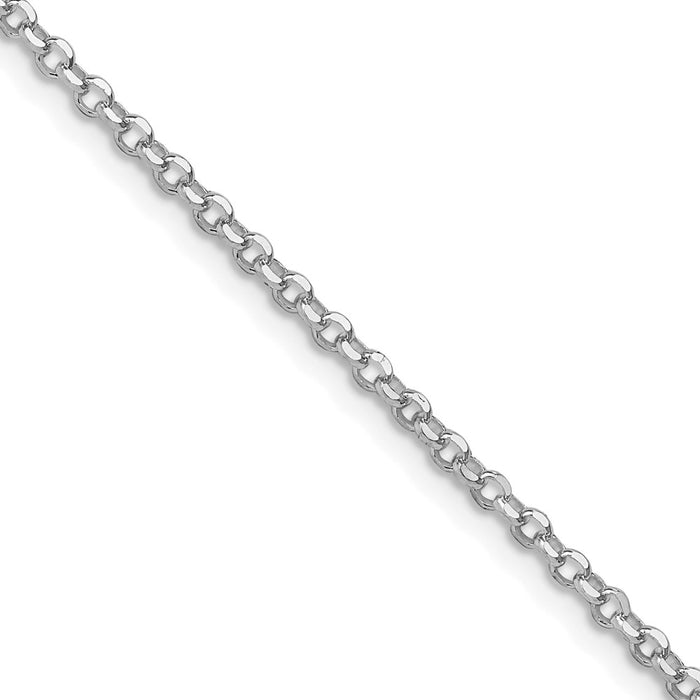 Buy Stylish Rhodium-Plated 2.2mm Diamond-Cut Cable Chain in Sterling Silver-1