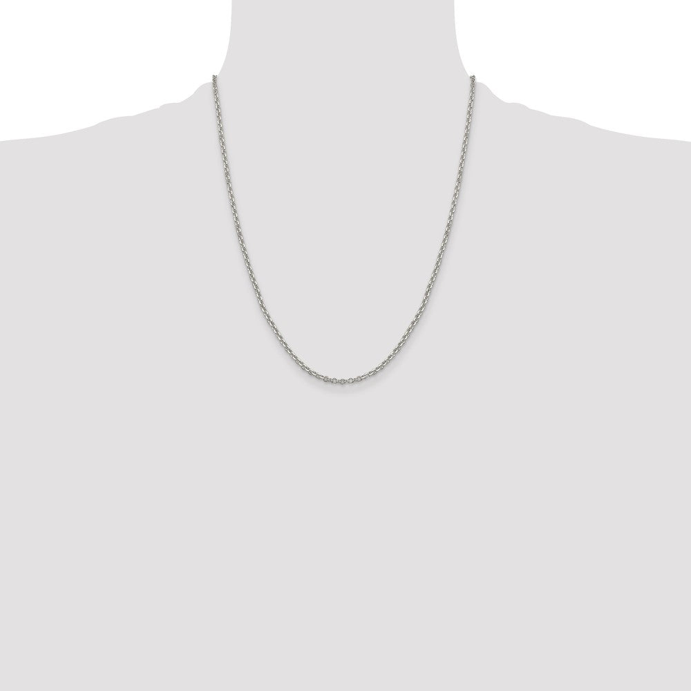 Buy Luxury Sterling Silver 2.6mm Diamond-Cut Cable Chain with 4-Inch Extension