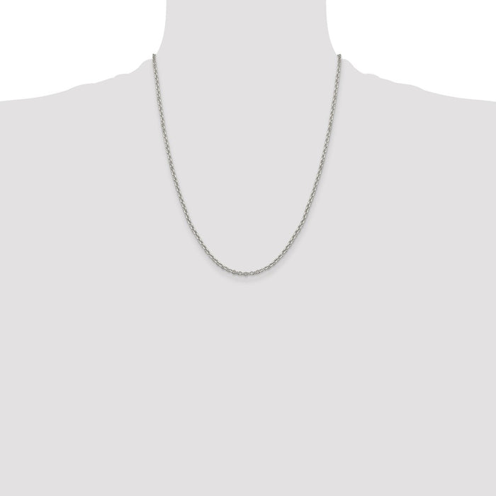 Buy Luxury Sterling Silver 2.6mm Diamond-Cut Cable Chain with 4-Inch Extension-4