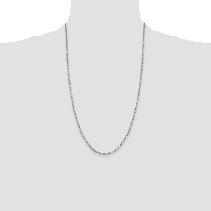 High-Quality Diamond-Cut 2.6mm Sterling Silver Cable Chain - Stylish Value Buy-4