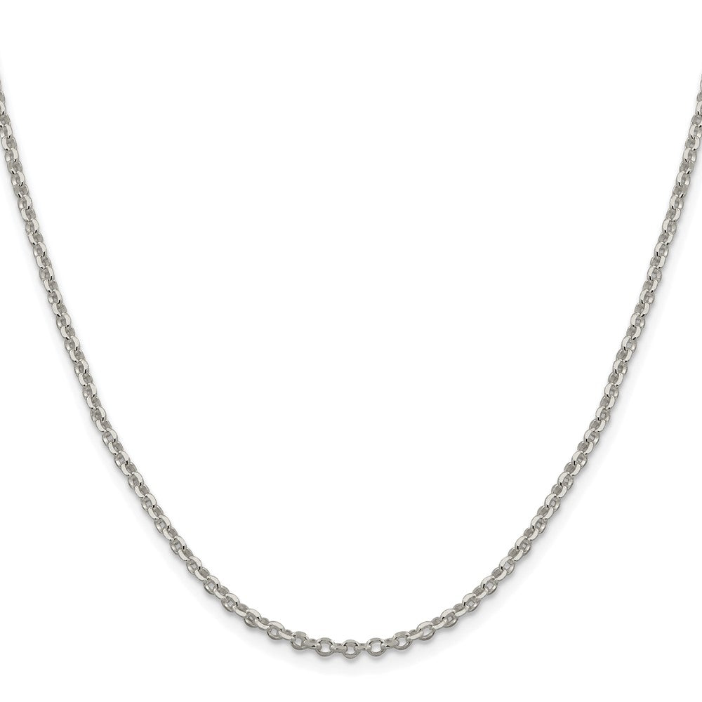 Buy Stylish Rhodium-Plated Sterling Silver 2.6mm Diamond-Cut Cable Chain