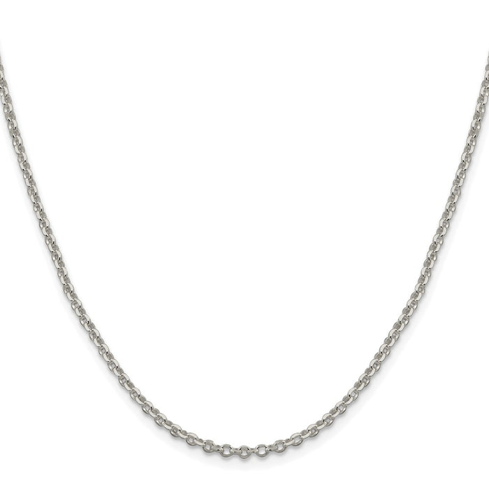 Buy Stylish Rhodium-Plated Sterling Silver 2.6mm Diamond-Cut Cable Chain-2