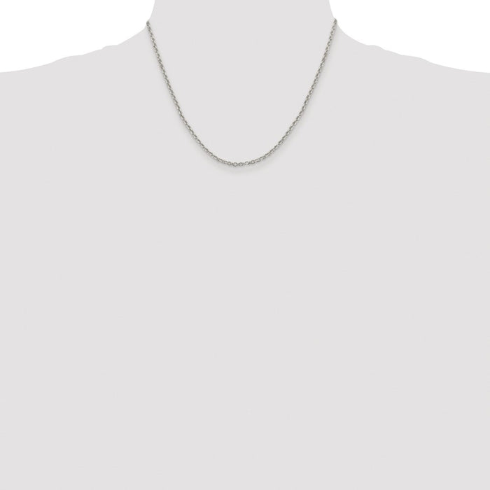 High-Quality Rhodium-Plated Sterling Silver 2.6mm Cable Chain - Stylish Value-4