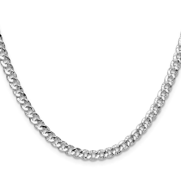 Hammered Curb Chain in Sterling Silver - 4.75mm Width