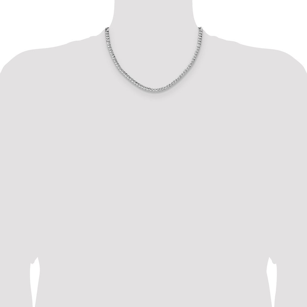 Buy Stylish Hammered Curb Chain in Sterling Silver - 4.75mm Width, Luxury Value