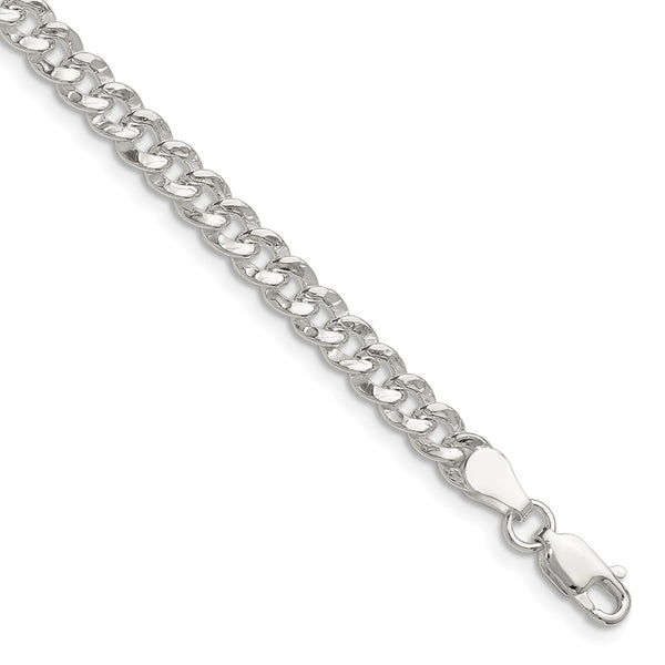 Hammered Curb Chain in Sterling Silver - 4.75mm Width