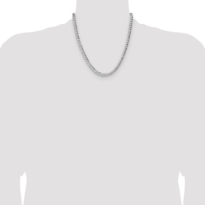 Exclusive 6.35mm Hammered Curb Chain in Sterling Silver - Stylish Value!-4