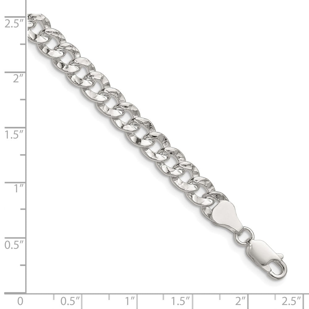 Buy Stylish Hammered Curb Chain in Sterling Silver - 6.35mm, Affordable Price